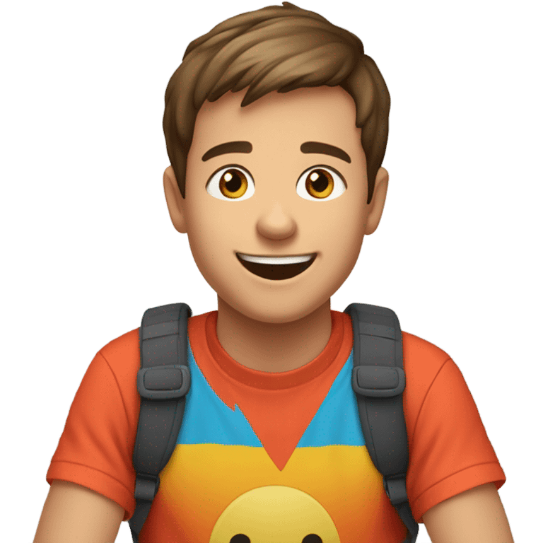 smiling boy indoors emoji