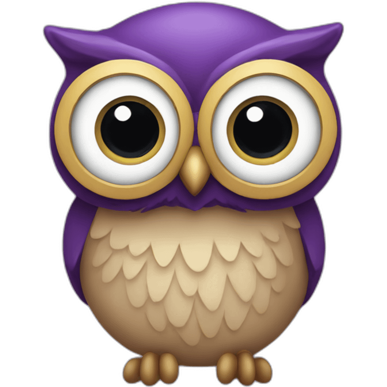 Purple hibou with lens eyes emoji