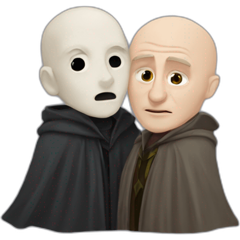 Harry potter et voldemort qui font un calin emoji