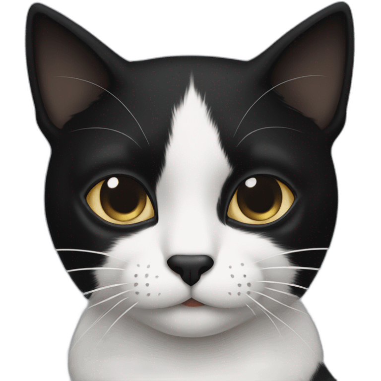 Black and White cat look like zorro emoji