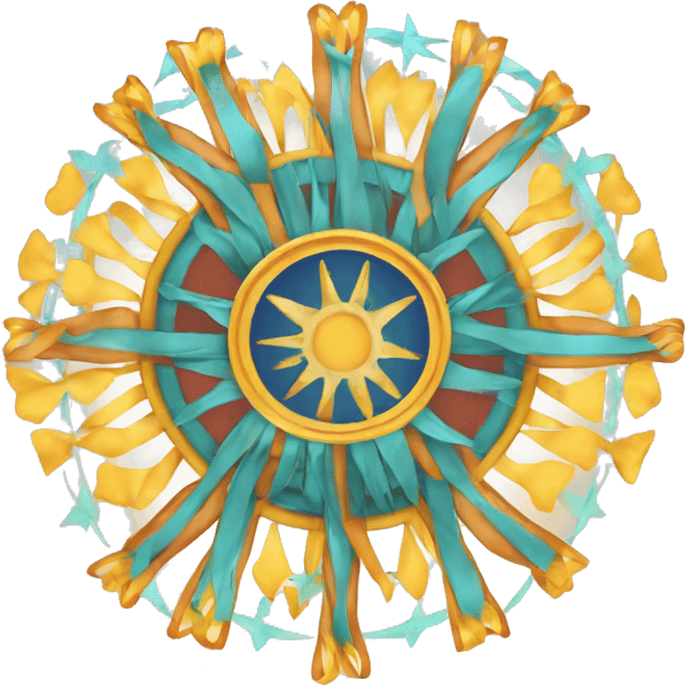 Slavs Sunwheel with ribbons from rays emoji