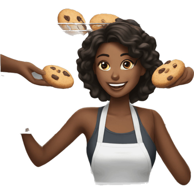 Black Jenna is putting cookies in the oven emoji