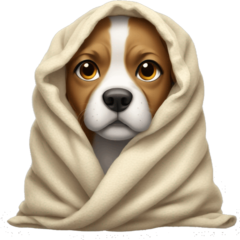 Dog in a blanket emoji