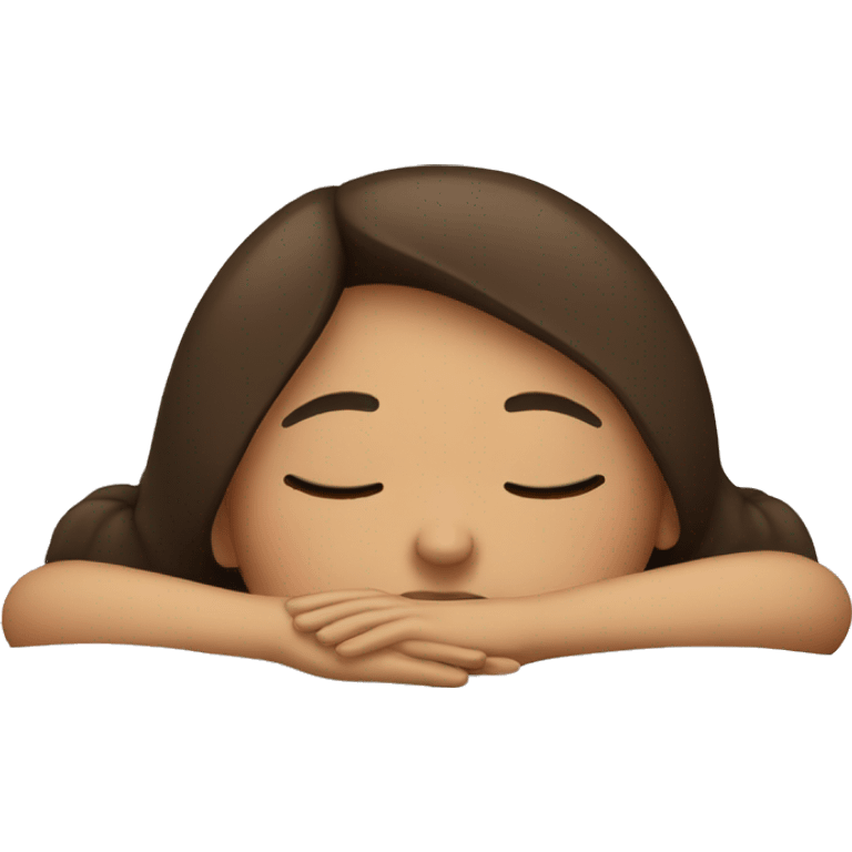 Brunette sleeping girl emoji