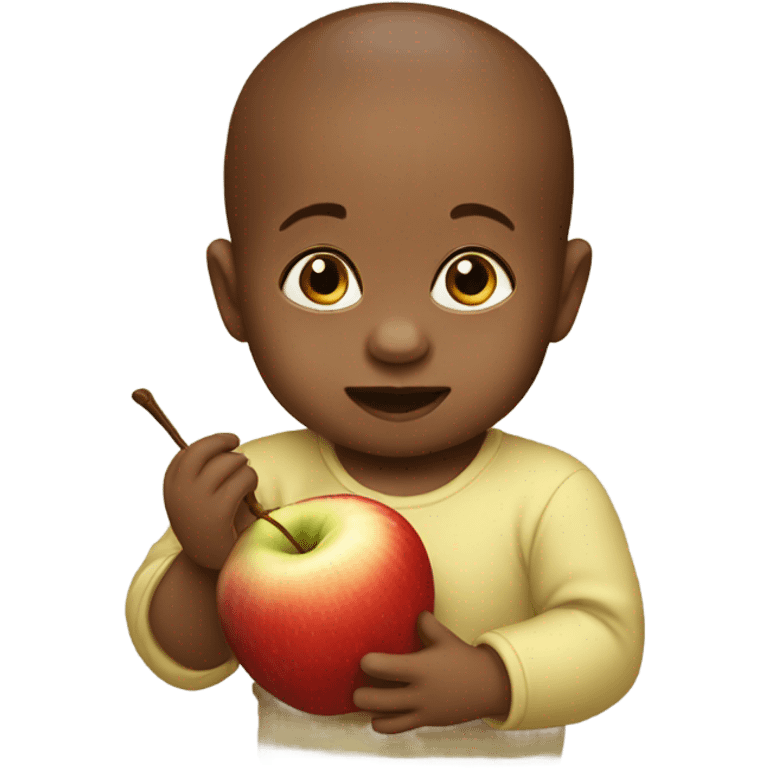 Baby eats apple  emoji