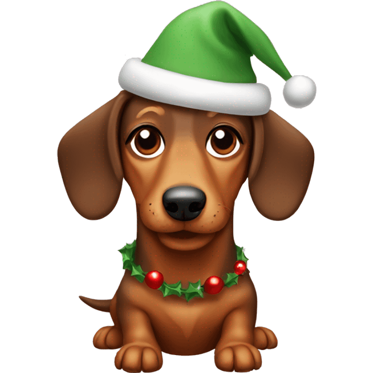 christmas dachshund dog emoji