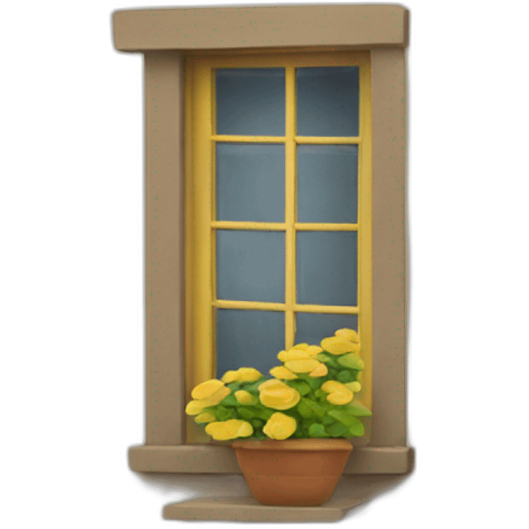 a house with a man looking out of the window emoji