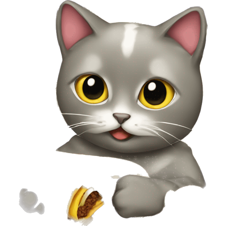 cat eating taco emoji