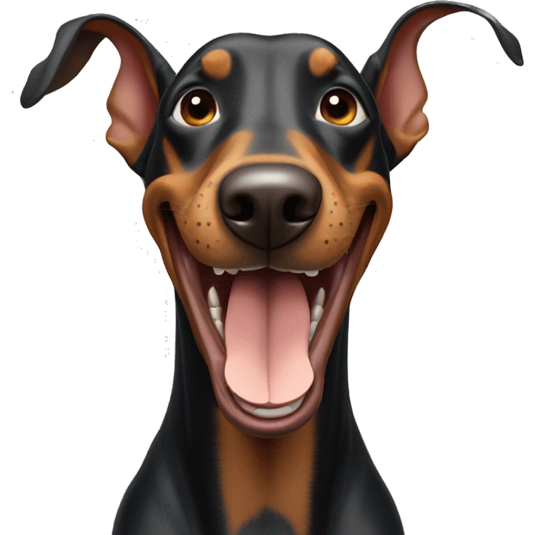 laughing doberman face forward emoji