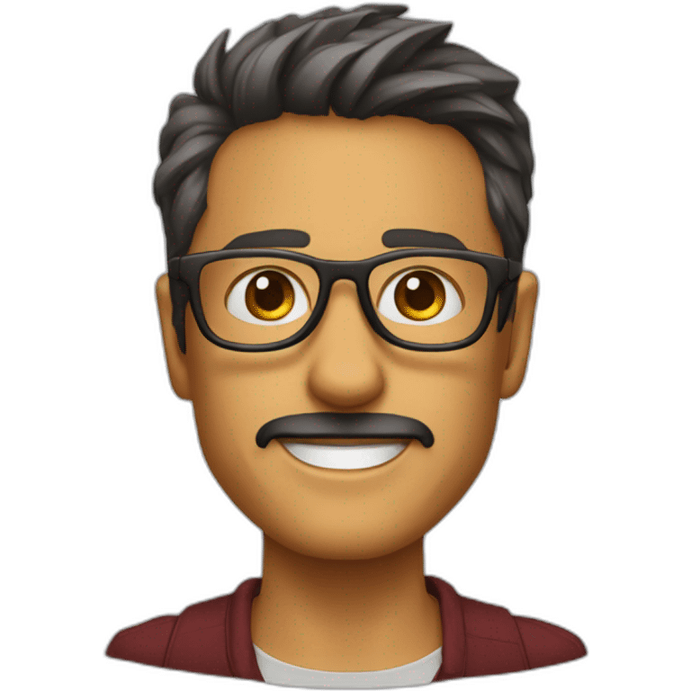 a programmer with eyeglass like tony stark's glasses and tanned skin emoji