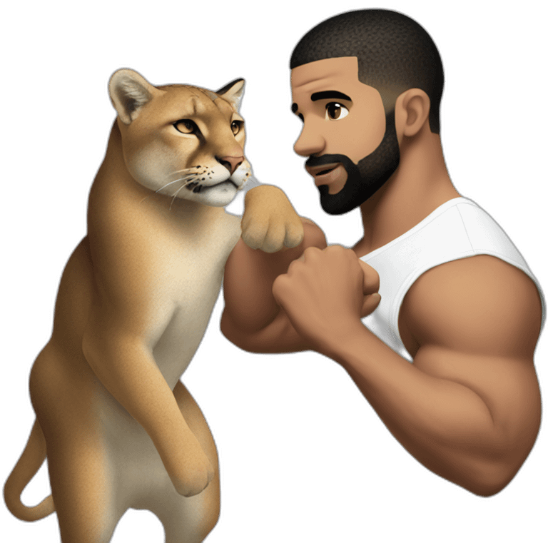 drake flexing with big cat emoji