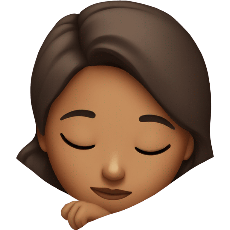 Brunette girl sleeping emoji