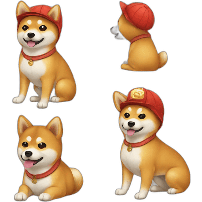 Shiba wearing one piece hat emoji