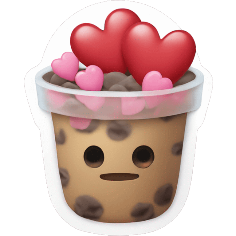 boba with hearts emoji