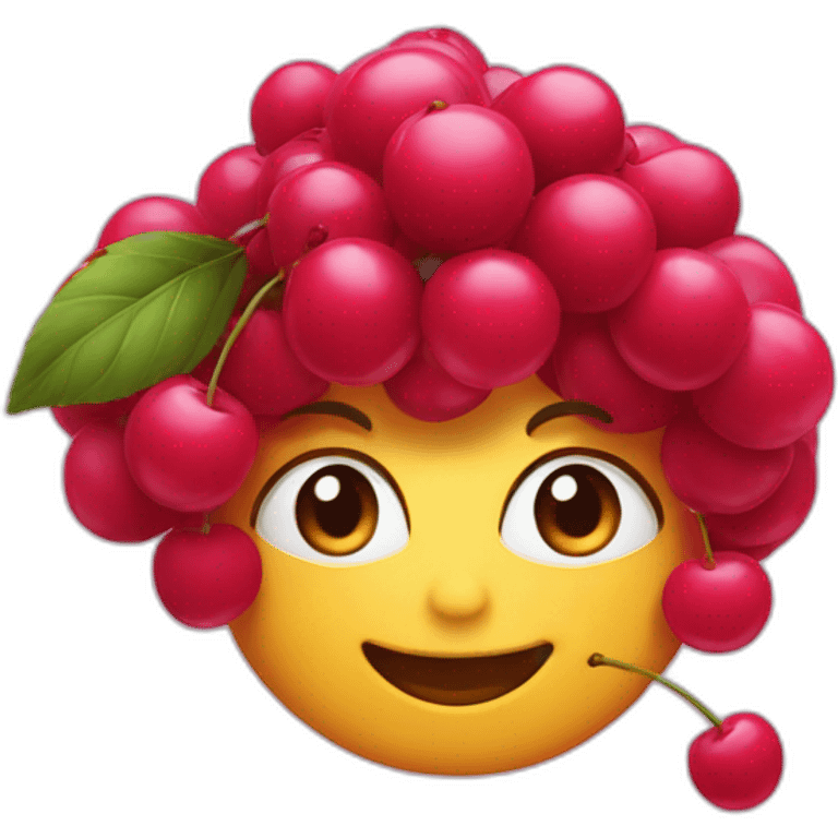 Des cerise avec un visage  emoji