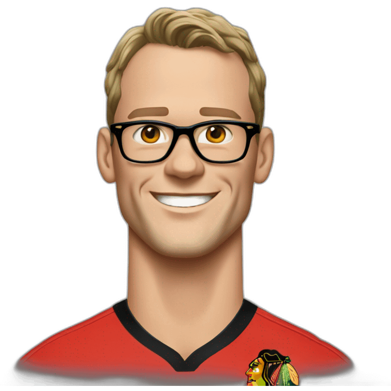 Jonathan Toews wearing glasses as beach bum emoji