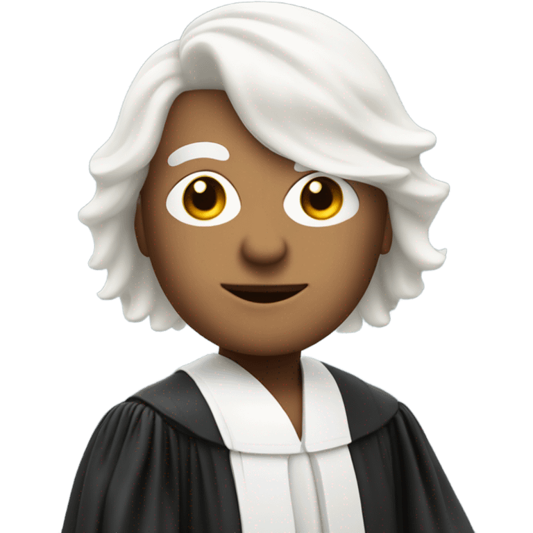 white UK judge upper body white wig at an angle  emoji