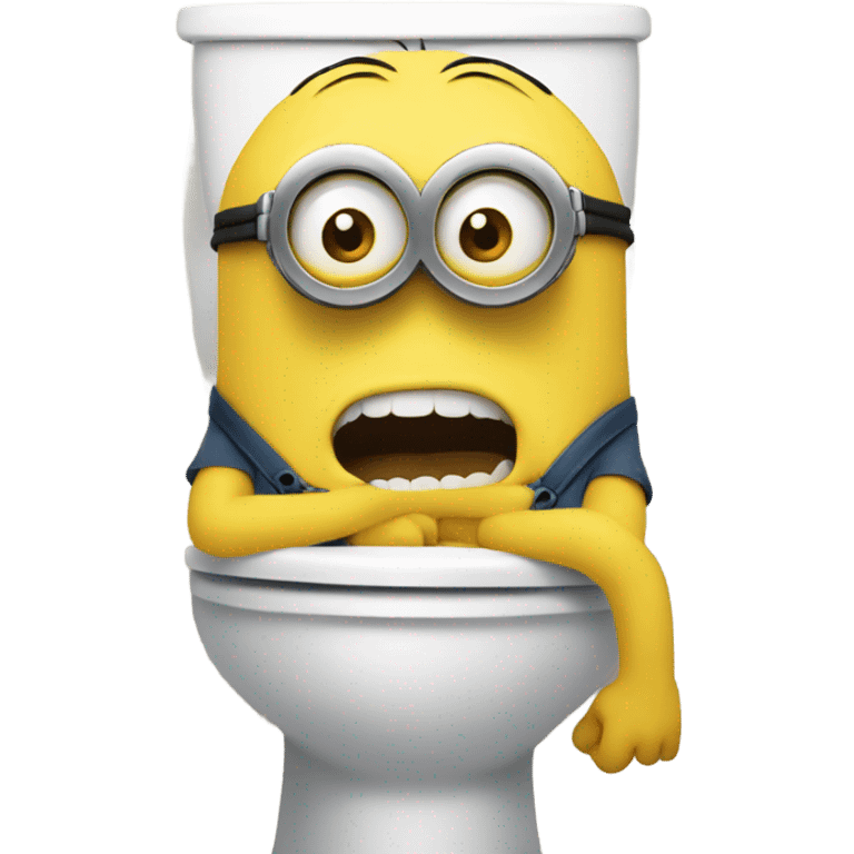 scared minion on the toilet  emoji