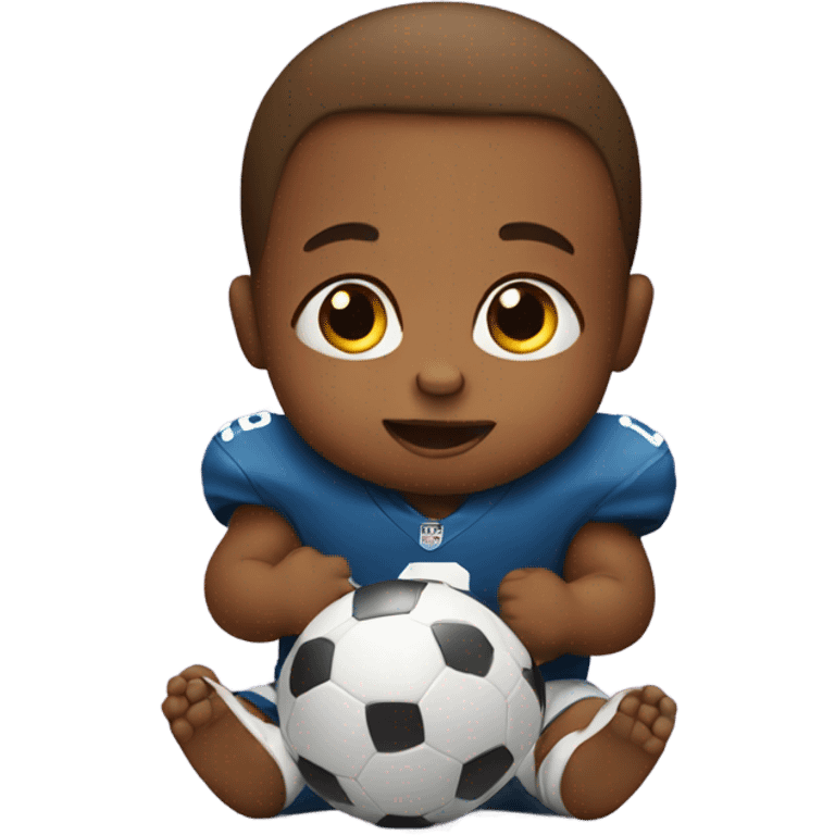 Baby watching football emoji