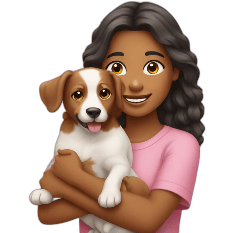 menina com seu cachorro emoji