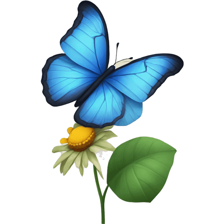 A blue butterfly sitting on a flower but I don't want the flower  emoji