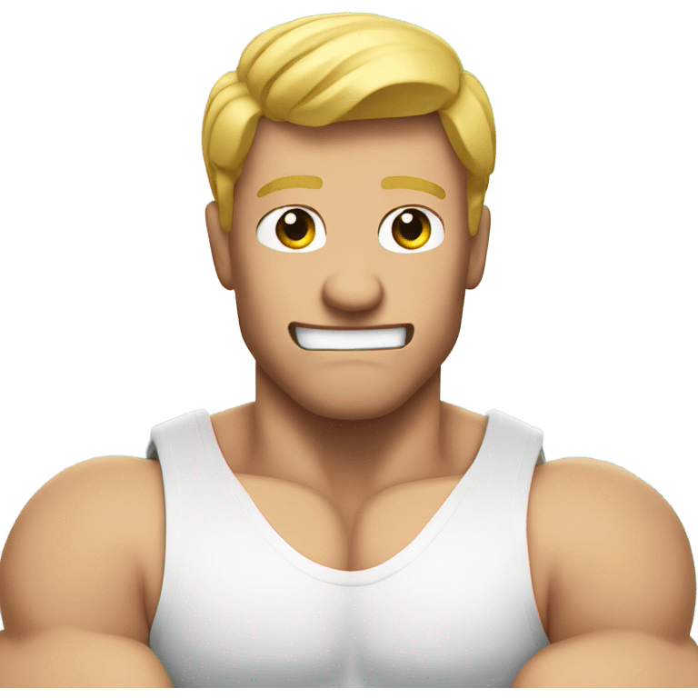 white man flexing muscles emoji