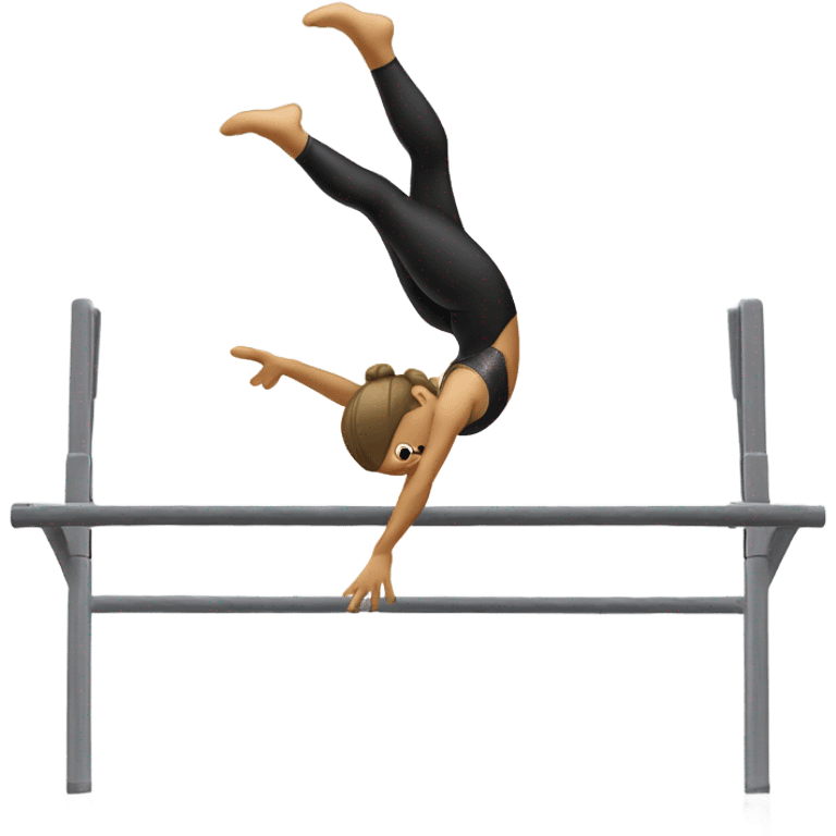 Gymnast doing handstand on top of uneven bars emoji