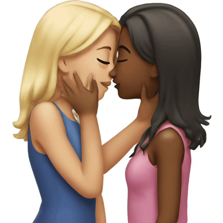 Two girls kissing  emoji