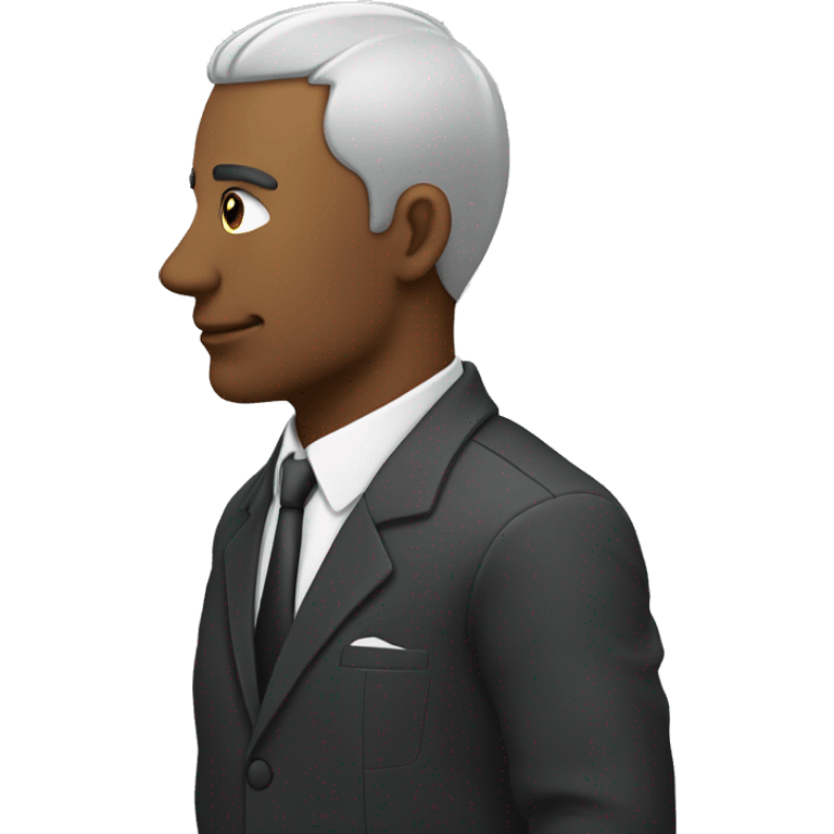 man in suit looking to the right (side view) with his hand on his forehead emoji