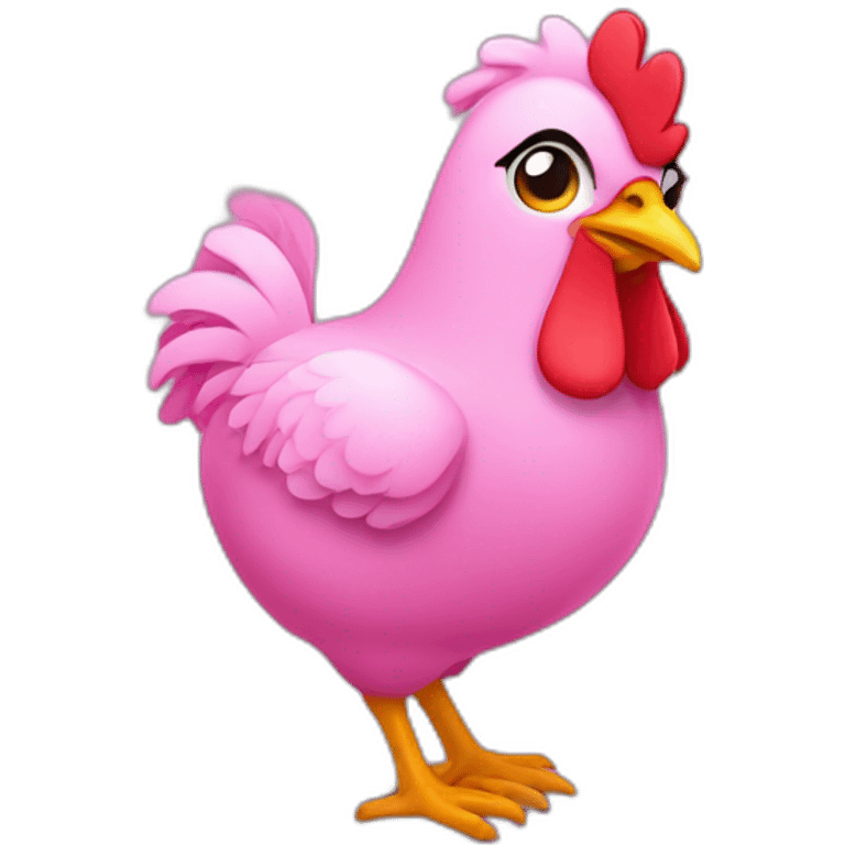 Pink chicken emoji