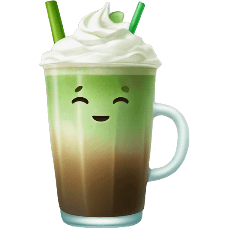 Iced matcha latte no whip cream emoji