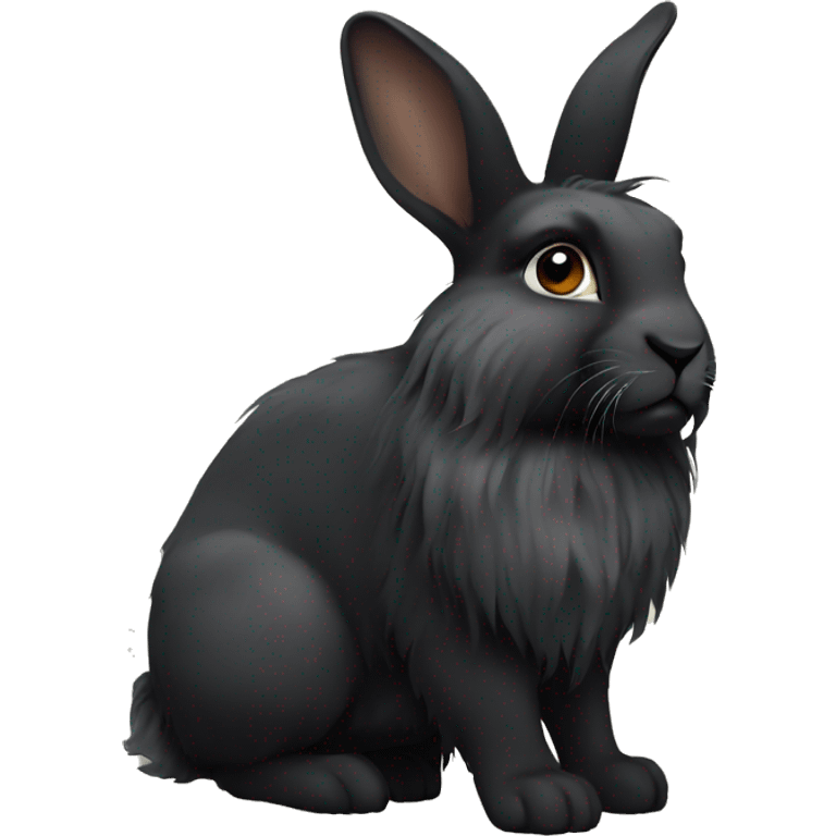 black lionhead rabbit  emoji