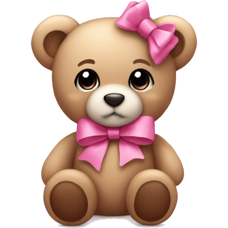 Teddy bear with pink bow  emoji