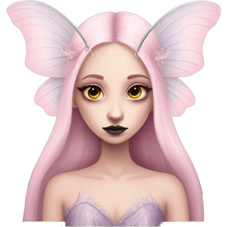 pale pink pretty luna moth goth princess fairy emoji