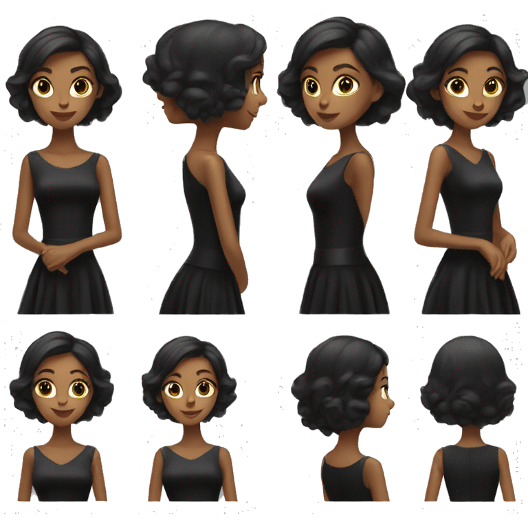 elegant girl in Black dress emoji