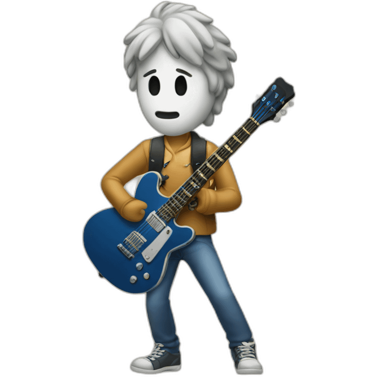 Dick playing guitar emoji