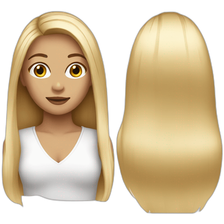 Woman long straight blond hair emoji