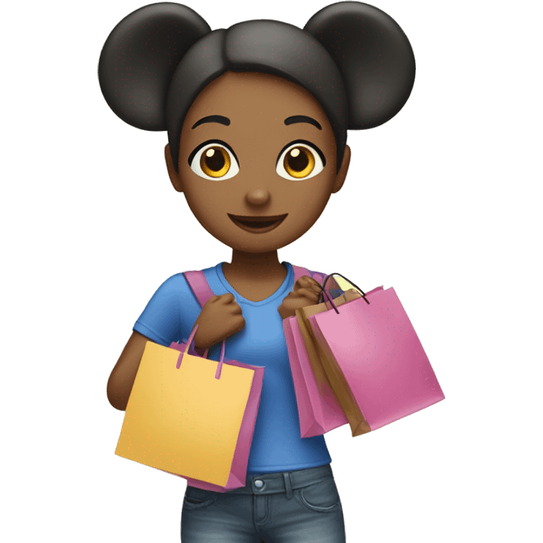 Girl with mouse ears and shopping bags  emoji