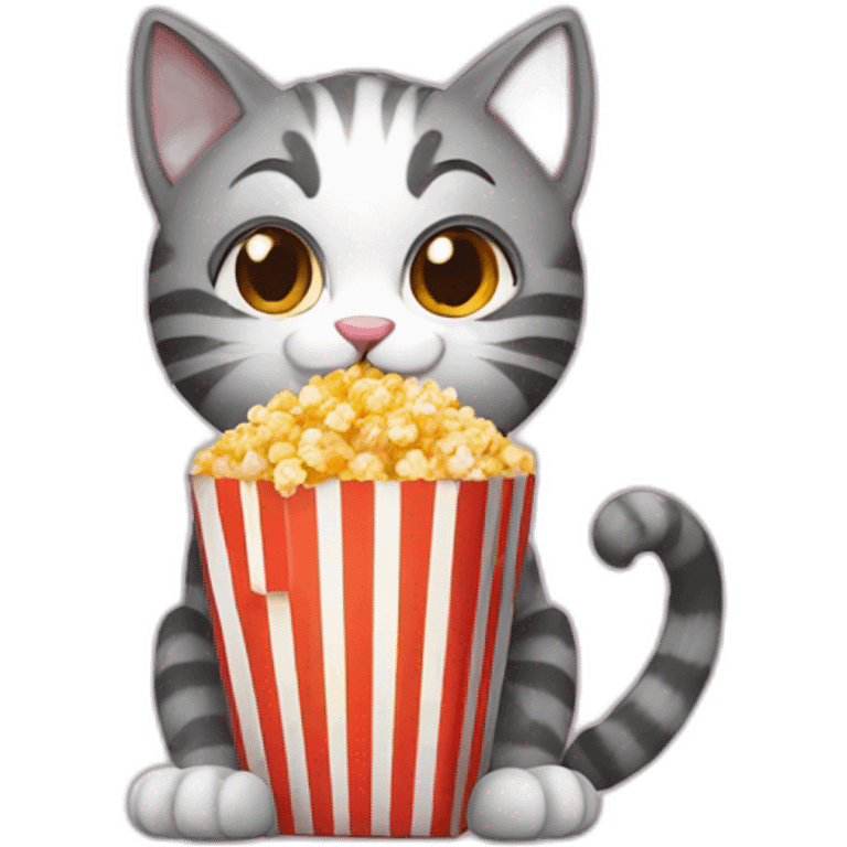 cat eats pop corn emoji