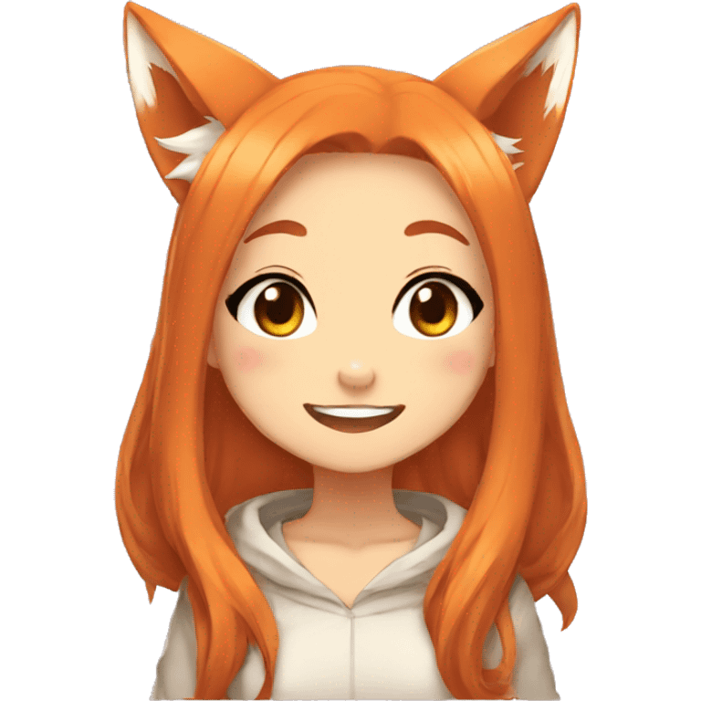 Anime fox girl giggle emoji