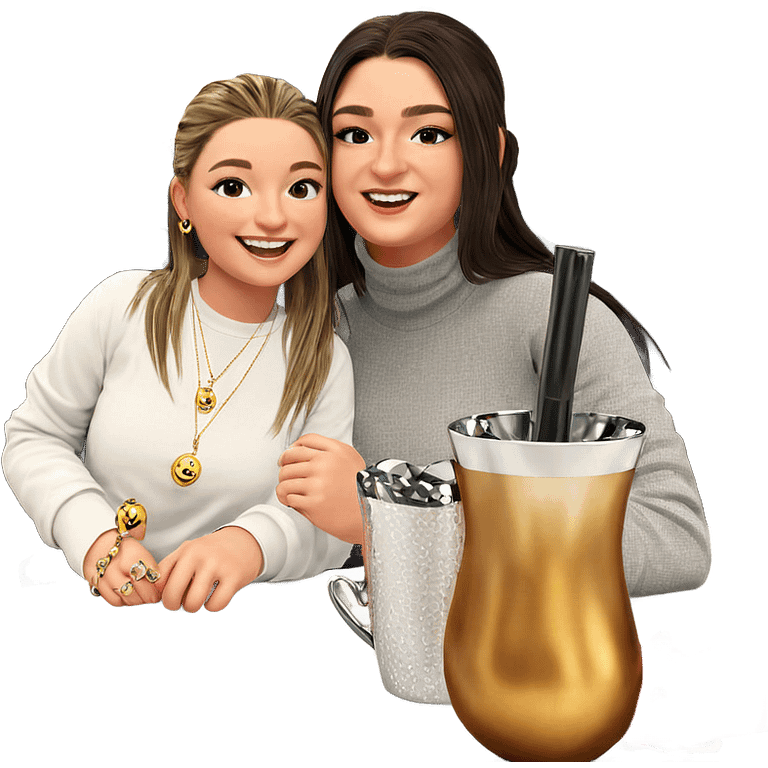 smiling girls with jewelry indoors emoji