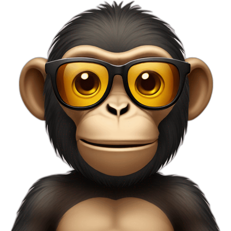 Monkey that makes a middle finger with sunglasses emoji