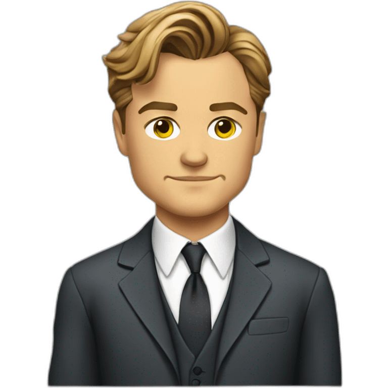 leonardo dicaprio cartoon wearing suit emoji