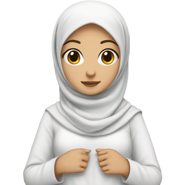 White cute girl with hijab emoji