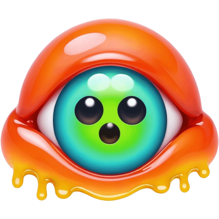 gummy neon melting eyeball emoji