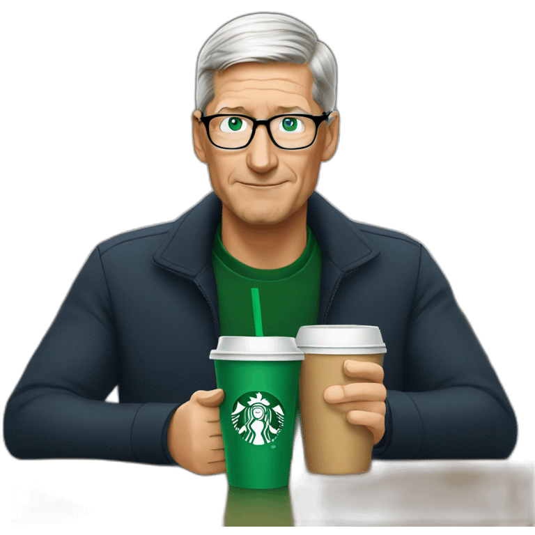 Tim cook drinking starbucks emoji