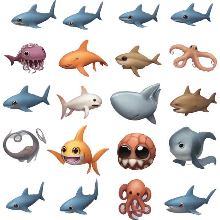 a rabbit octopus shark emoji