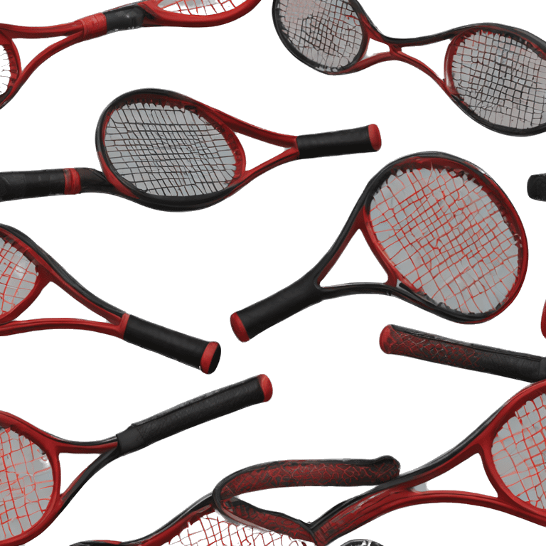  luxury Tennis racket in black and cherry red emoji