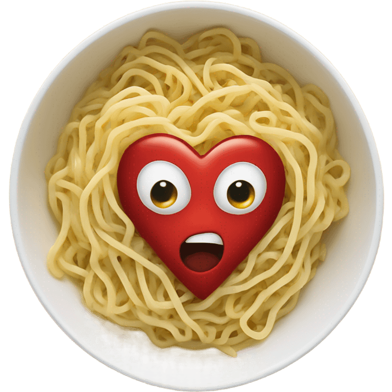 Heart-shape in a bowl of noodles emoji