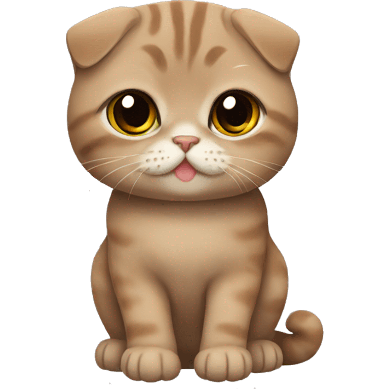 brown scottish fold cat emoji